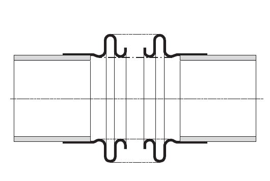 Axial-Niederdruck-Kompensator mit Anschweißenden - Typ BOA EXW